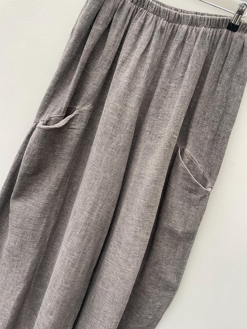 Washed Linen/Cotton Balloon Trousers. Gaby Collection image 11