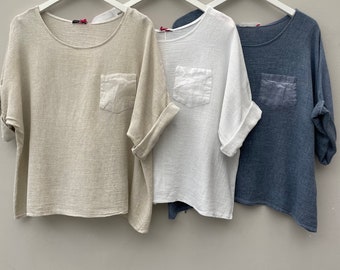 The Georgie Top. Linen Clothing.