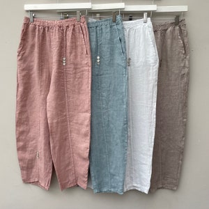 The Elsa Linen Button Trousers. Linen Trousers. image 7