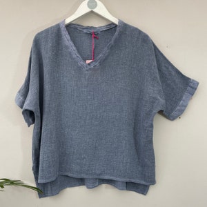 The Gaby Top. Summer Clothing. Linen Clothing. Denim