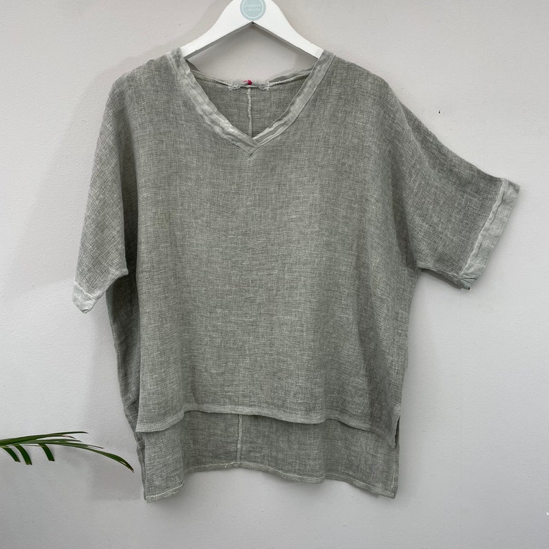 The Gaby Top. Summer Clothing. Linen Clothing. Soft Khaki