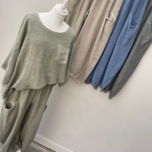 Washed Linen/Cotton Balloon Trousers. Gaby Collection image 9