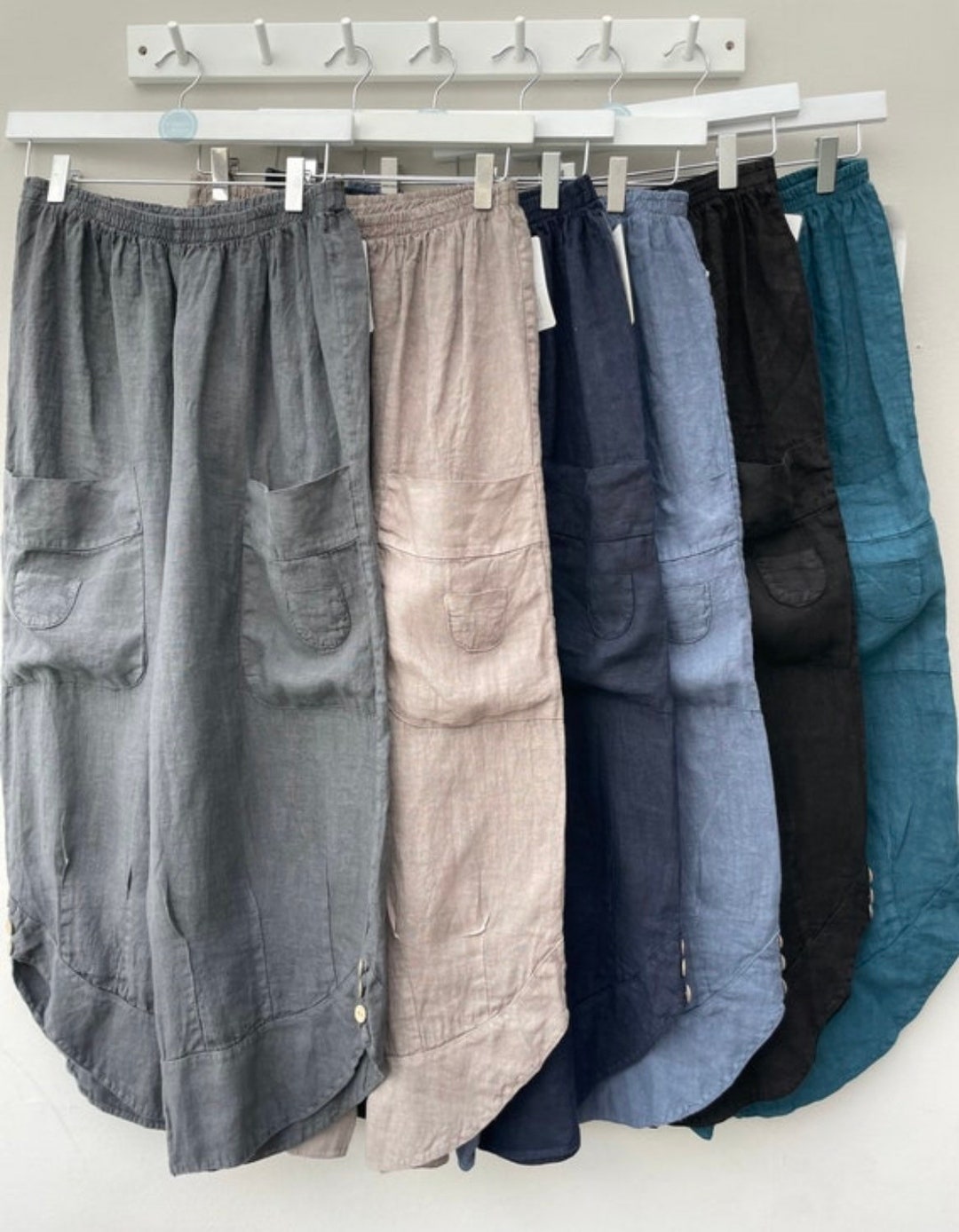 The Evie Linen Trousers. Linen Clothing. Made in Italy Clothing. Etsy UK