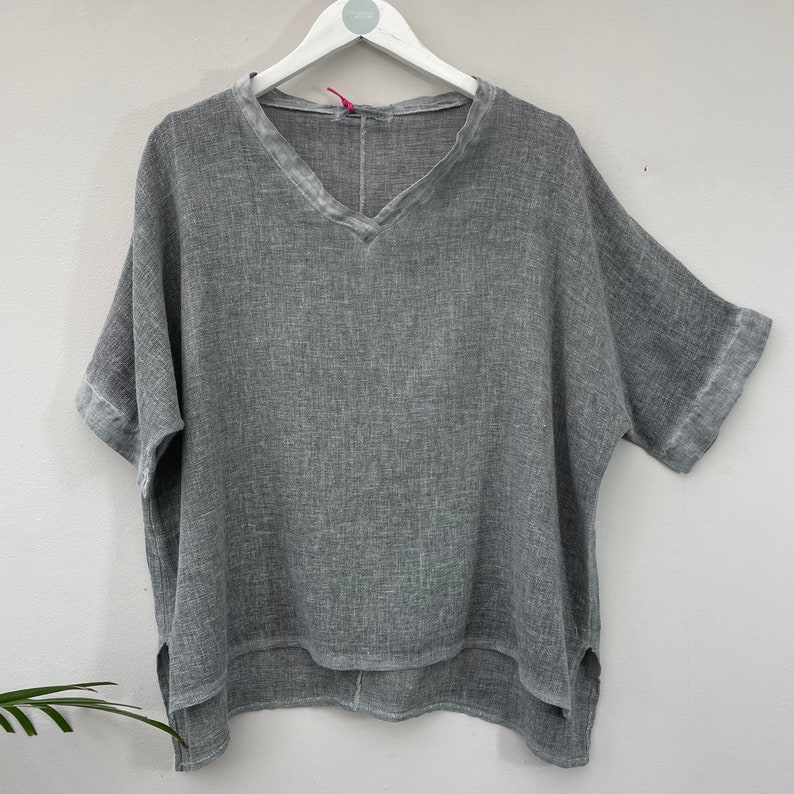 The Gaby Top. Summer Clothing. Linen Clothing. Charcoal