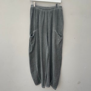 Washed Linen/Cotton Balloon Trousers. Gaby Collection image 5