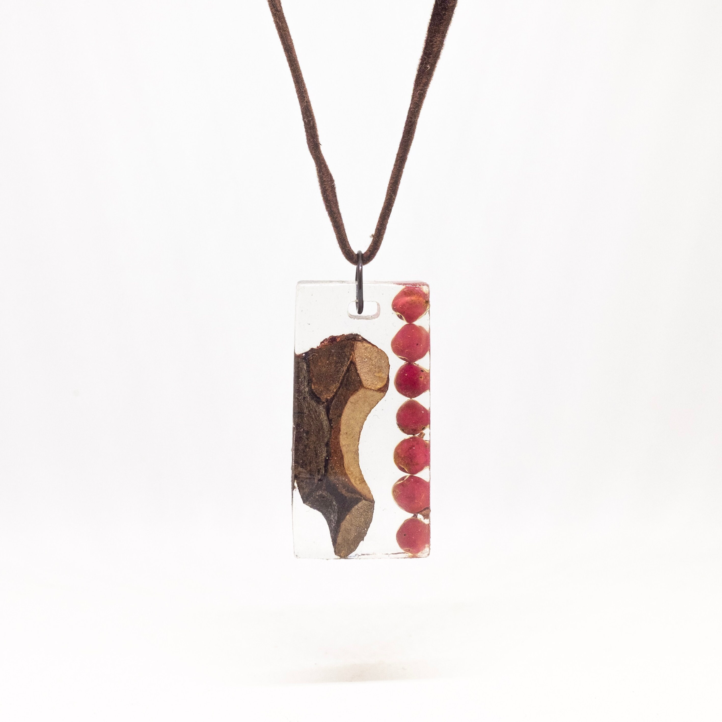 Tree Bark Pendant Botanical Jewellery Real Flower Resin Etsy