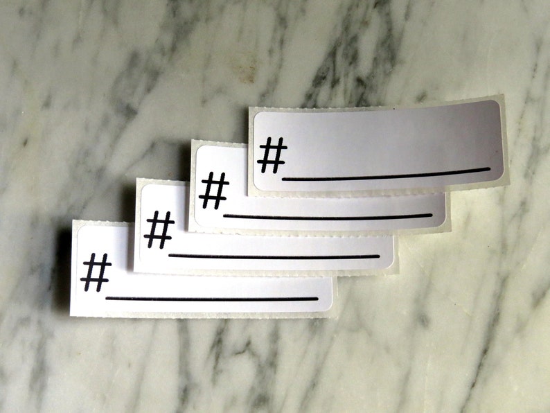 3 Hashtag Stickers Etsy
