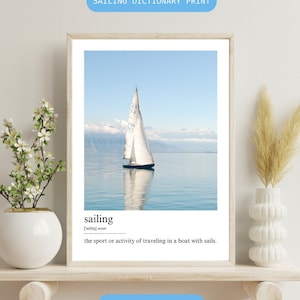 Sailing Poster | Nautical Decor  | Vintage Nautical Print | Sailing Definition Print | Printable Wall Art | Yacht Poster | Gift for Sailor