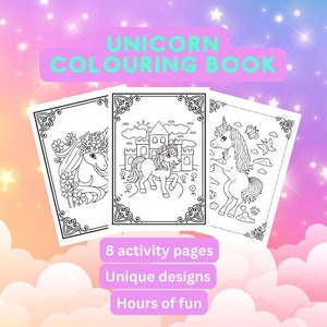 Libro da colorare sugli unicorni / PDF A4 stampabile