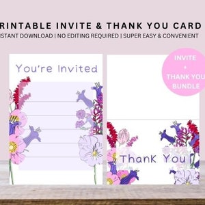 Lot de cartes de remerciement et d'invitation d'anniversaire fleurs sauvages | Invitations d'anniversaire de fleurs sauvages de Zazzle.be Liste d'envies Créez un Magasin Vous avez des idées ? Téléchargement instantané | Imprimable