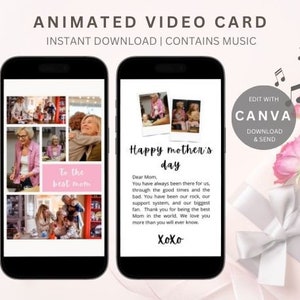 Muttertagskarte | Animierte Videokarte für Mama | Personalisierte Muttertagskarte mit Buchstabe | Digitale Grußkarte | Alles Liebe zum Muttertag
