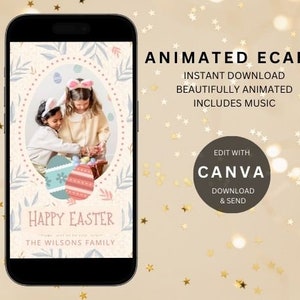 Anpassbare Digitale Osterkarte | Personalisierte Ostern Ecard | Animierte Videobotschaft mit Musik | Sofortdownload | Osterkarte fürs Handy