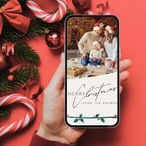 Personalisierbare Digitale Weihnachtskarte | Weihnachts Ecard | Videobotschaft mit Musik | Sofort Download | Urlaub Ecard für Telefon