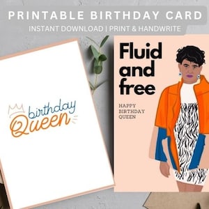 Cartão de aniversário do Transgênero | Cartão LGBTQ+ | Cartão fluido de gênero | de aniversário de Alok Vaid Menon | Cartões de orgulho trans | Cartão de Apoio Trans