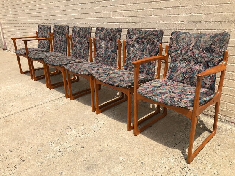 Set Of Six Danish Teak Dining Chairs