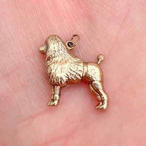 Fabulous Vintage 9 Carat Gold Dog Pendant | Retro 9ct Gold Poodle Dog Charm | 9ct Yellow Gold Necklace / Bracelet Charm |