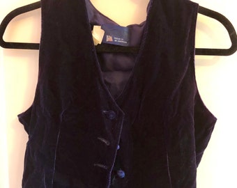 90s dark purple velvet vest