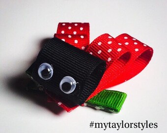 Lady bug bow/animal bow/lady bug clip/ baby blip/baby bow