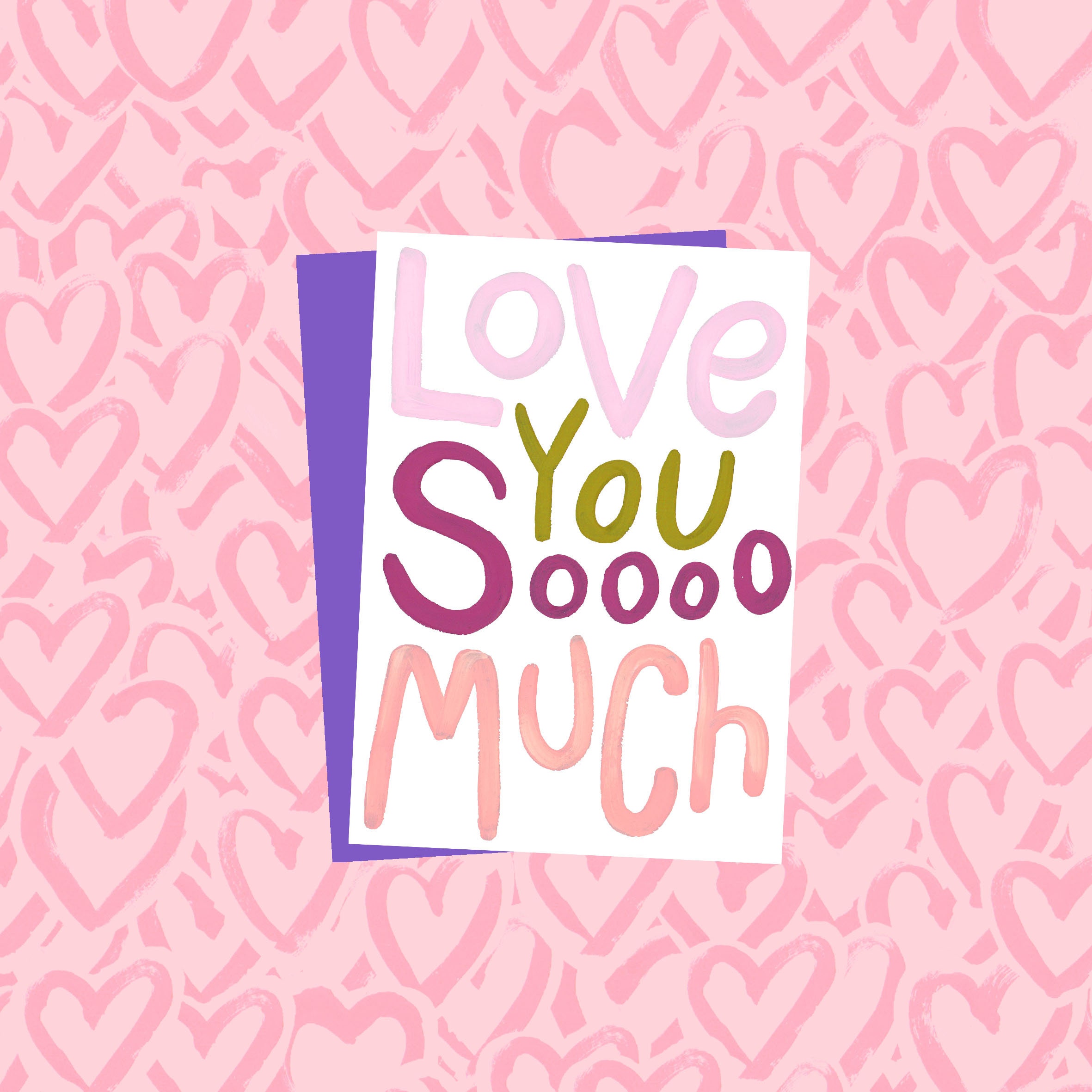Love You Sooo Much Card Valentines Card A6 Blank Card | Etsy