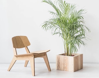 Scandinavian Lounge Chair | Modern Patio Chair | Baltic Birch Plywood | Handmade Outdoor Furniture | Flat Pack Furniture | Outdoor Chair
