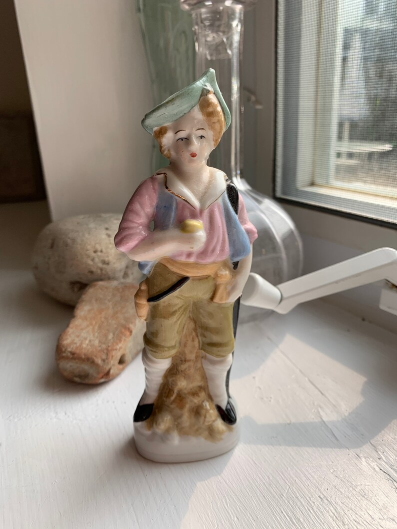 Vintage Porcelain Figurine Colonial Man Male Made In Japan Etsy