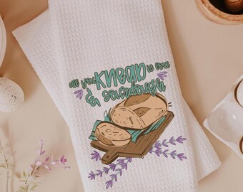 Toallas de cocina divertidas "All You Knead Is Love" para mujer, regalo para hornear pan para ella, lindas toallas de mano de masa madre para regalo de boda, panadera.