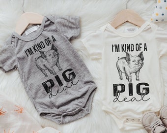 funny newborn pig outfit, I'm kind of a pig deal bodysuit, farm baby outfit boy, for girl, pig gift for babies, teacup pig baby outfit, best
