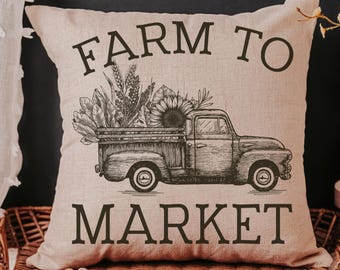 black and white farmhouse pillows for couch, shop local farm to table rustic throw pillows for sofa, sunflower gifts for mom, guest bedroom