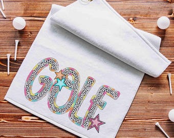 colorful golf towels for women, golf mom gifts, golf bag towel, trendy golf Christmas gifts for golfers, cute golf stocking stuffers for her