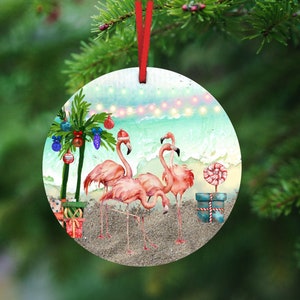 Flamingo Christmas Ornament Personalized Gifts for Mom Beach - Etsy