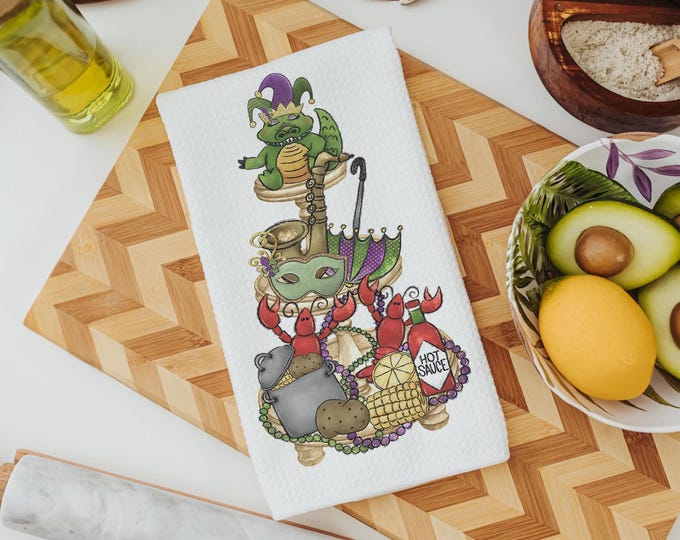 Featured listing image: Mardi Gras Kitchen Towel