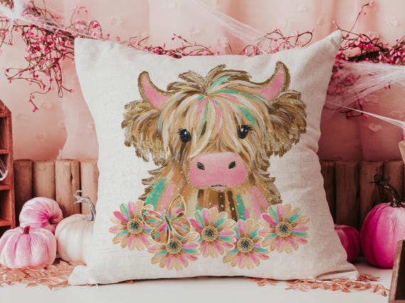 Shaggy Highland Cow Pillow
