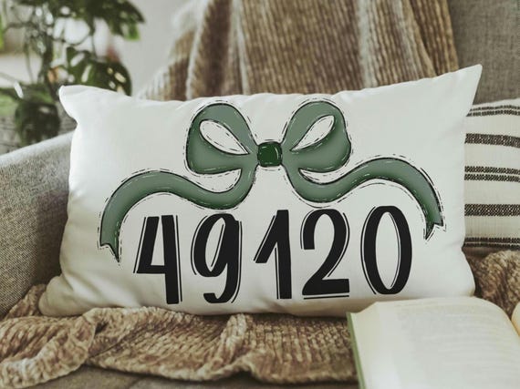 personalized camo coquette throw pillow for dorm, college gifts for women, custom zip code pillow, college dorm decor for girls, olive green