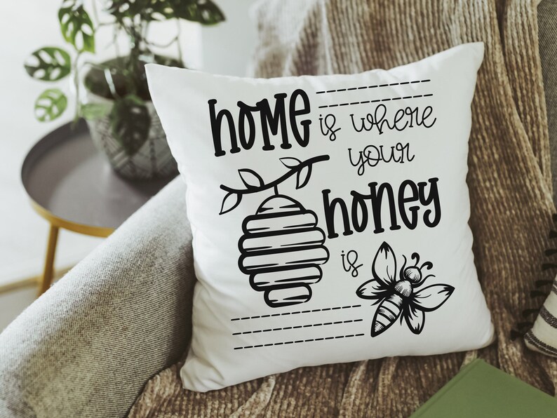 home is where your honey is throw pillows