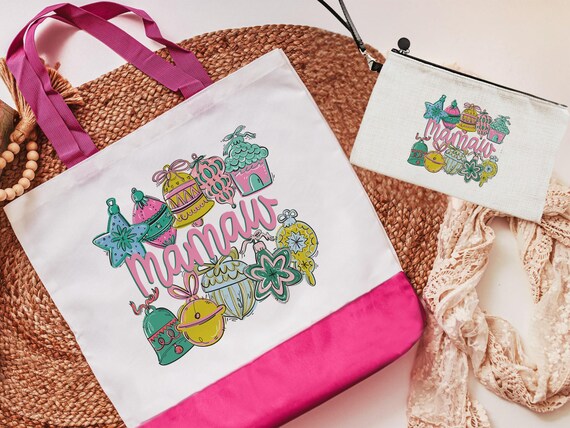 Mamaw tote bag for knitting projects, Mamaw Christmas gifts for mother in law, cute Christmas tote bags for holding gifts, new Mamaw gift