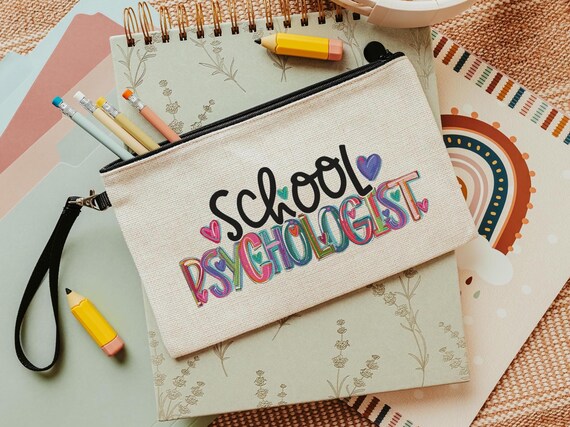 back to school pencil pouch makeup bags for women, school psychologist must haves, school psych gifts, zipper pouch for purse, first day of