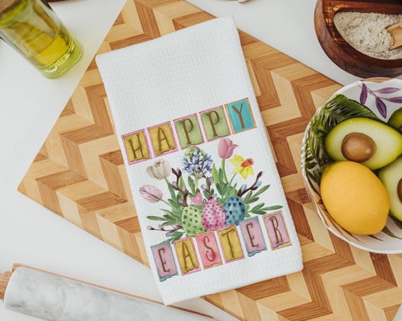 Happy Easter farmhouse towels