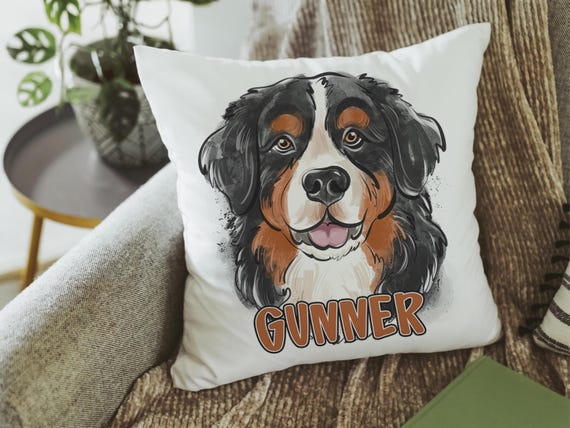 personalized bernese mountain dog throw pillows for living rooms, berner mama dog lover gift for women, bernese mountain dog gifts for her