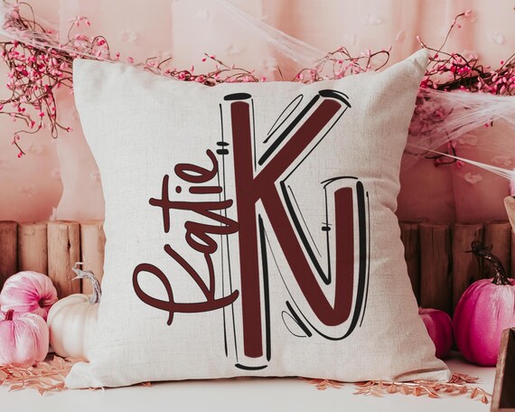Personalized Maroon Pillow With Name