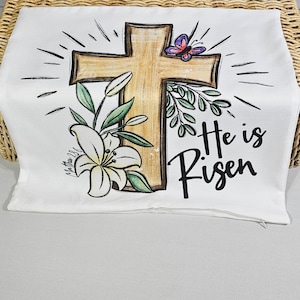 CapableByDesign he is risen pillow cover.