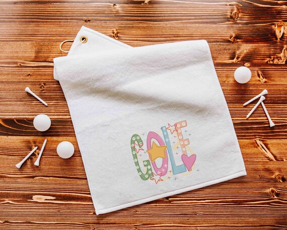 cute golf towel with grommet, golf bag towel for women, golf gifts for her, ball towel, lady golfer gifts, golfer towel, golfing gifts for