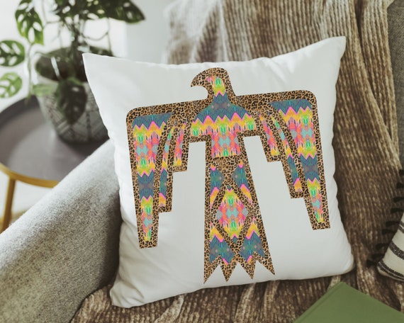 leopard print Thunderbird throw pillows for couch colorful throw pillow covers 18x18, Mothers day gifts for daughter in law, college dorm