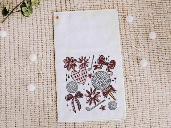 golf coquette golf towels for her, maroon school spirit accessories, cute golf gifts for ladies for golf bags, golf stocking stuffers for