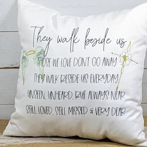 CapableByDesign They walk beside us angel wings pillow