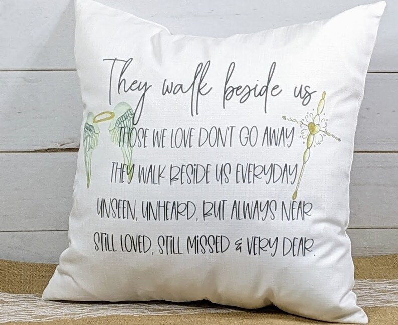 CapableByDesign They walk beside us angel wings pillow