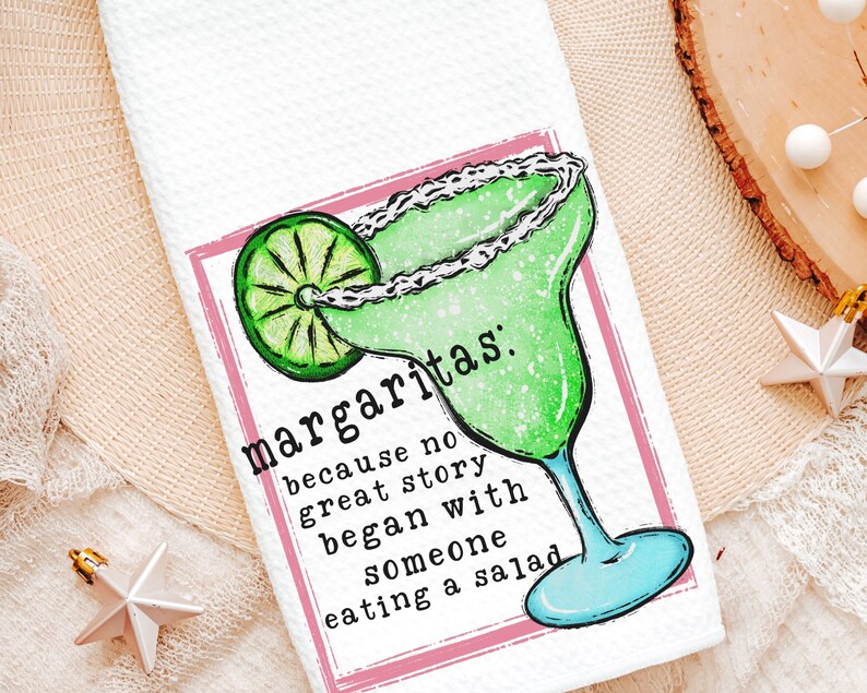 funny pina colada and margarita kitchen towels