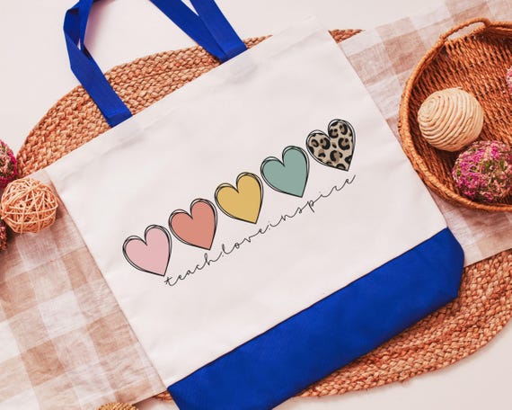 Teach love inspire school tote bag