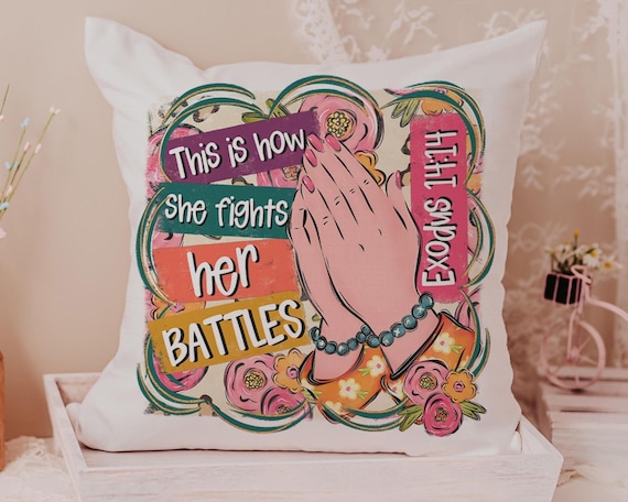 This Is How I Fight My Battles Exodus 14:14 Throw Pillow