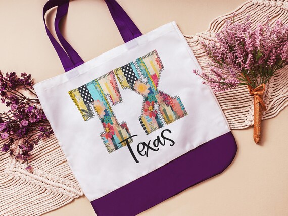 patchwork Texas tote bags best sellers, Texas Christmas gifts for teachers, boho Texas tote for women, moving to Texas gifts for her, TX bag