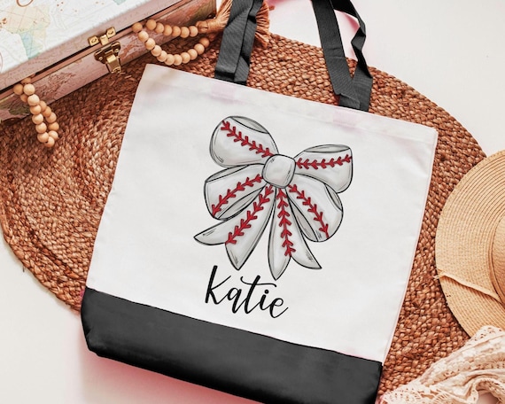Personalized Baseball Coquette Tote Bag